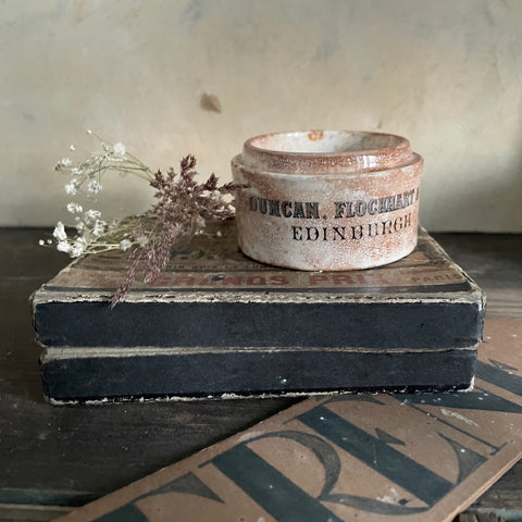 Antique Crazed Duncan Flockhart & Sons Chemist Pot