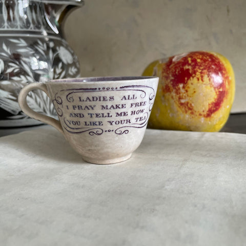 Antique 1840s Motto Tea Cup