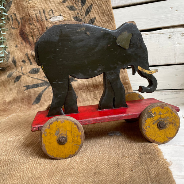 Vintage Pull Along Elephant