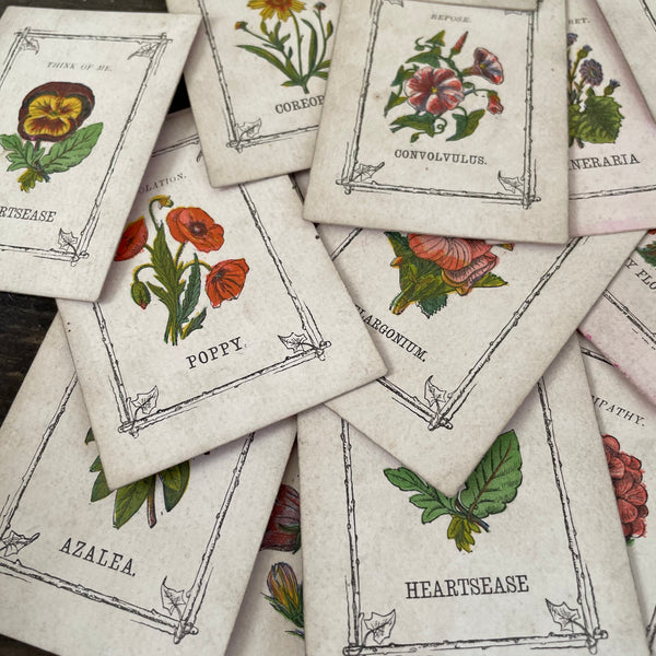 Antique Victorian Floral Love Token Cards