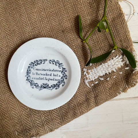 Rare 1840's Antique Motto Plate