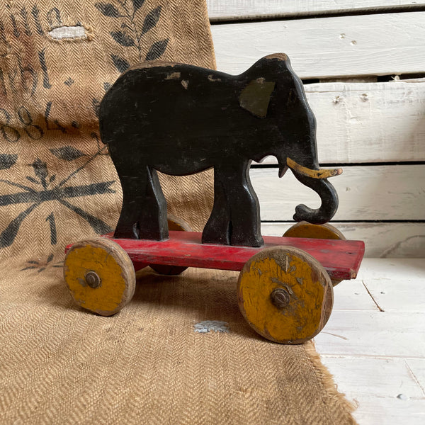 Vintage Pull Along Elephant