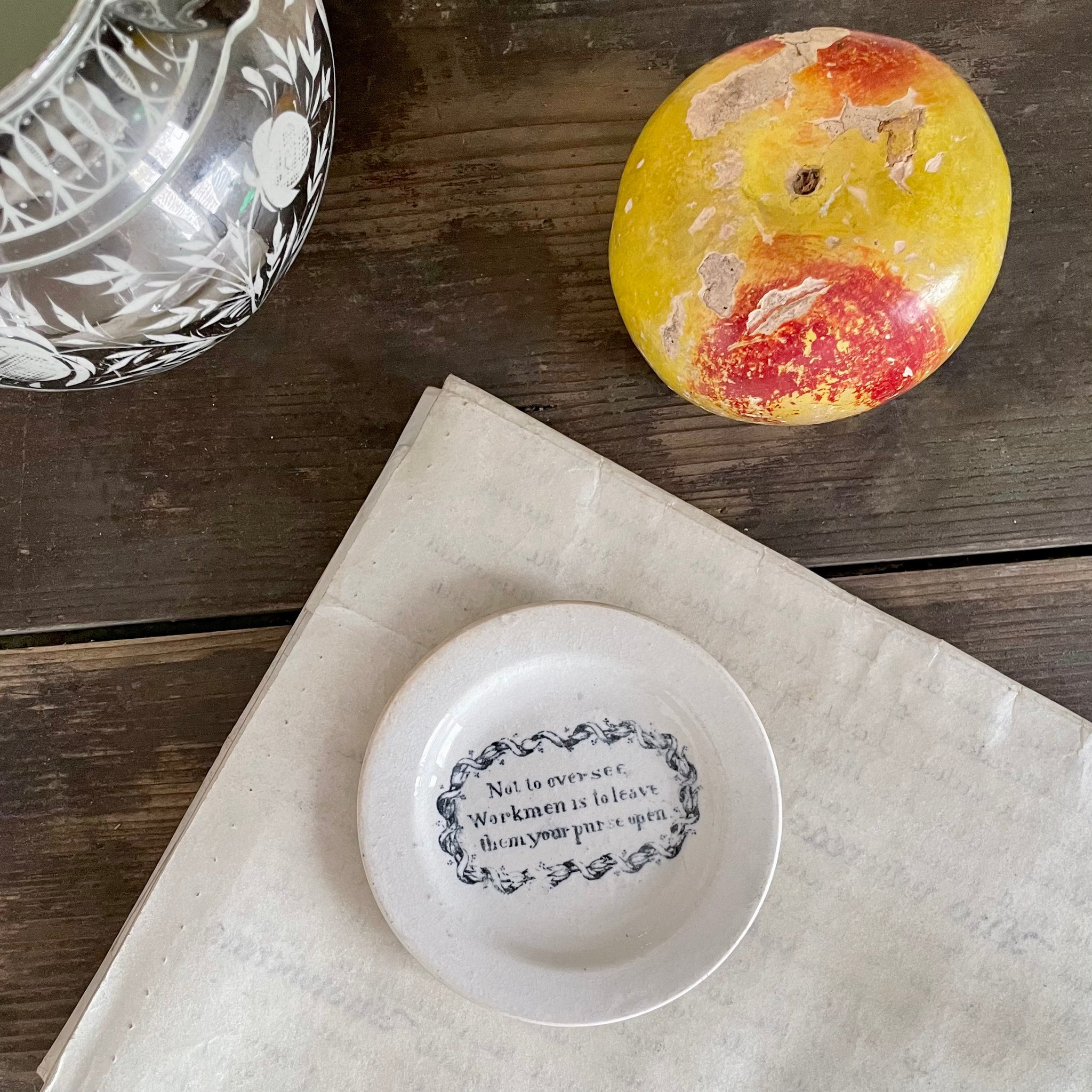 1840s Motto Plate -  Open Purse