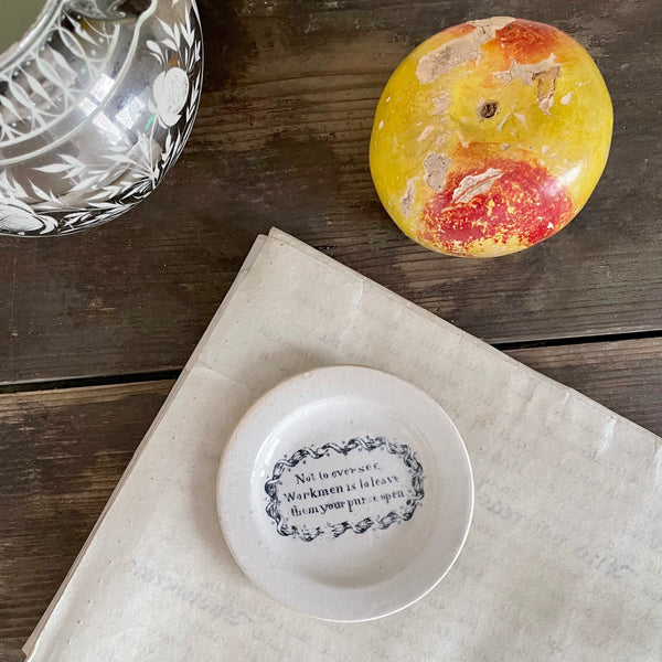 1840s Motto Plate -  Open Purse