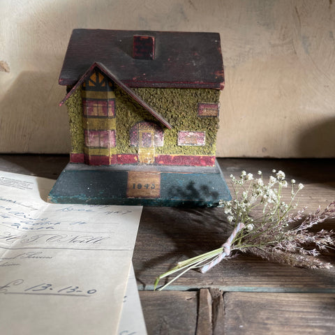 1845 Antique Cottage Money Box