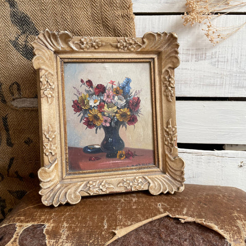 Vintage Framed Floral Painting