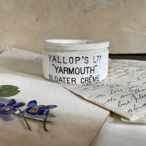 Antique Yallops Bloater Crême Pot