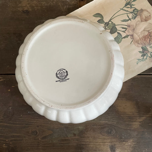 Antique Large Ironstone Scallop Bowl