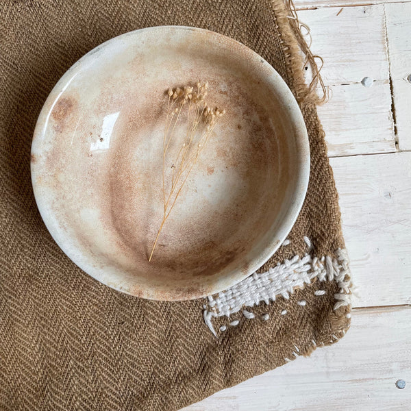 Antique Stained Crazed Dish