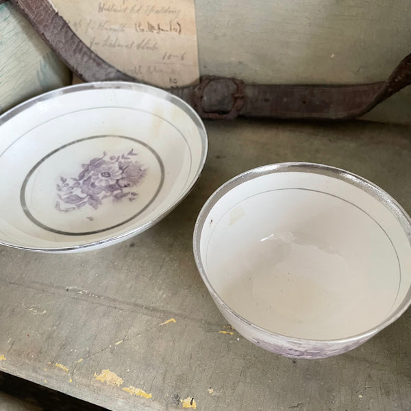 Pretty Antique Bowl/Cup & Plate