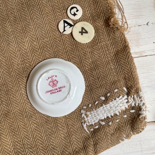 Antique Butter Ceramic Pat