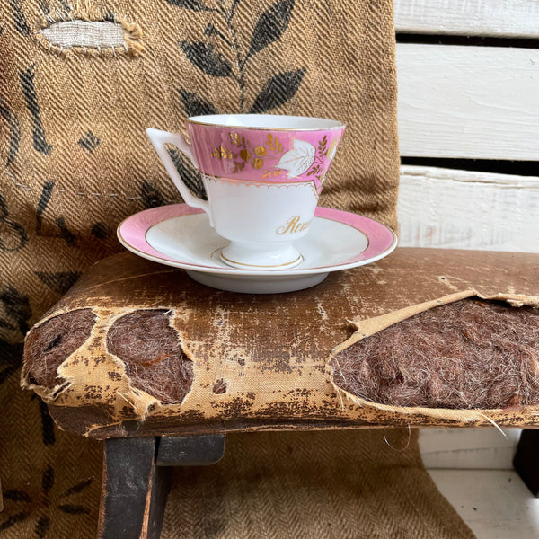 Antique Remember Me Tea Cup & Saucer