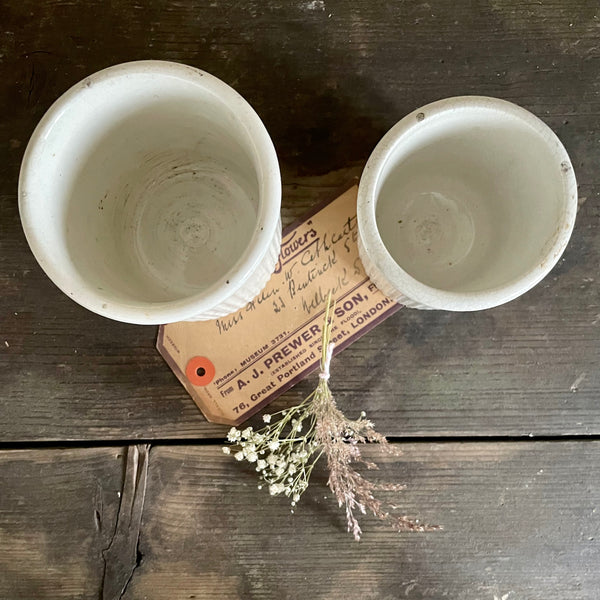 Victorian Large Ribbed Plain Pots
