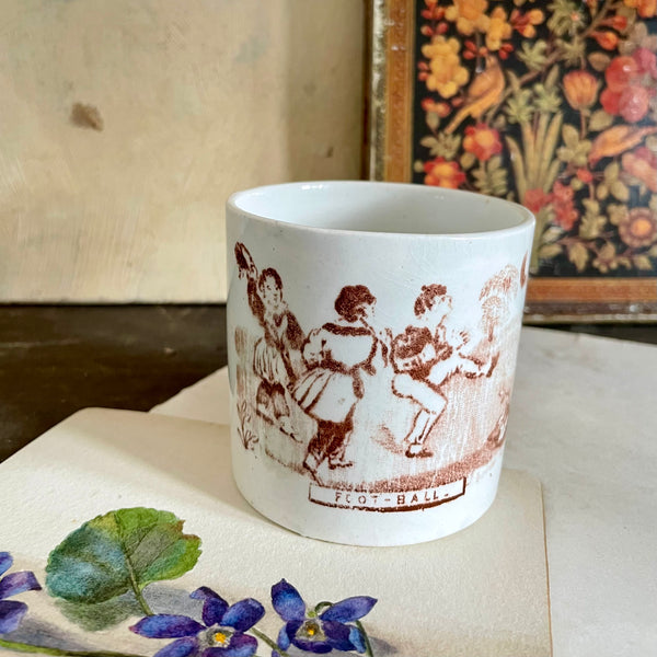 Rare Antique Staffordshire Football Childs Cup