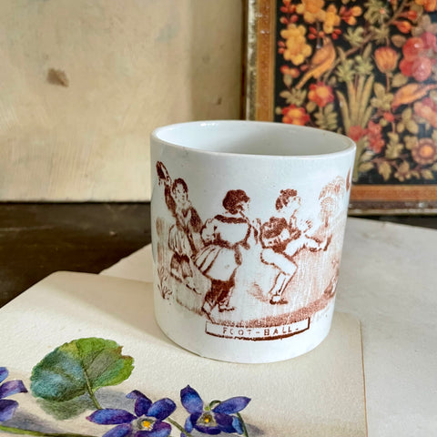 Rare Antique Staffordshire Football Childs Cup