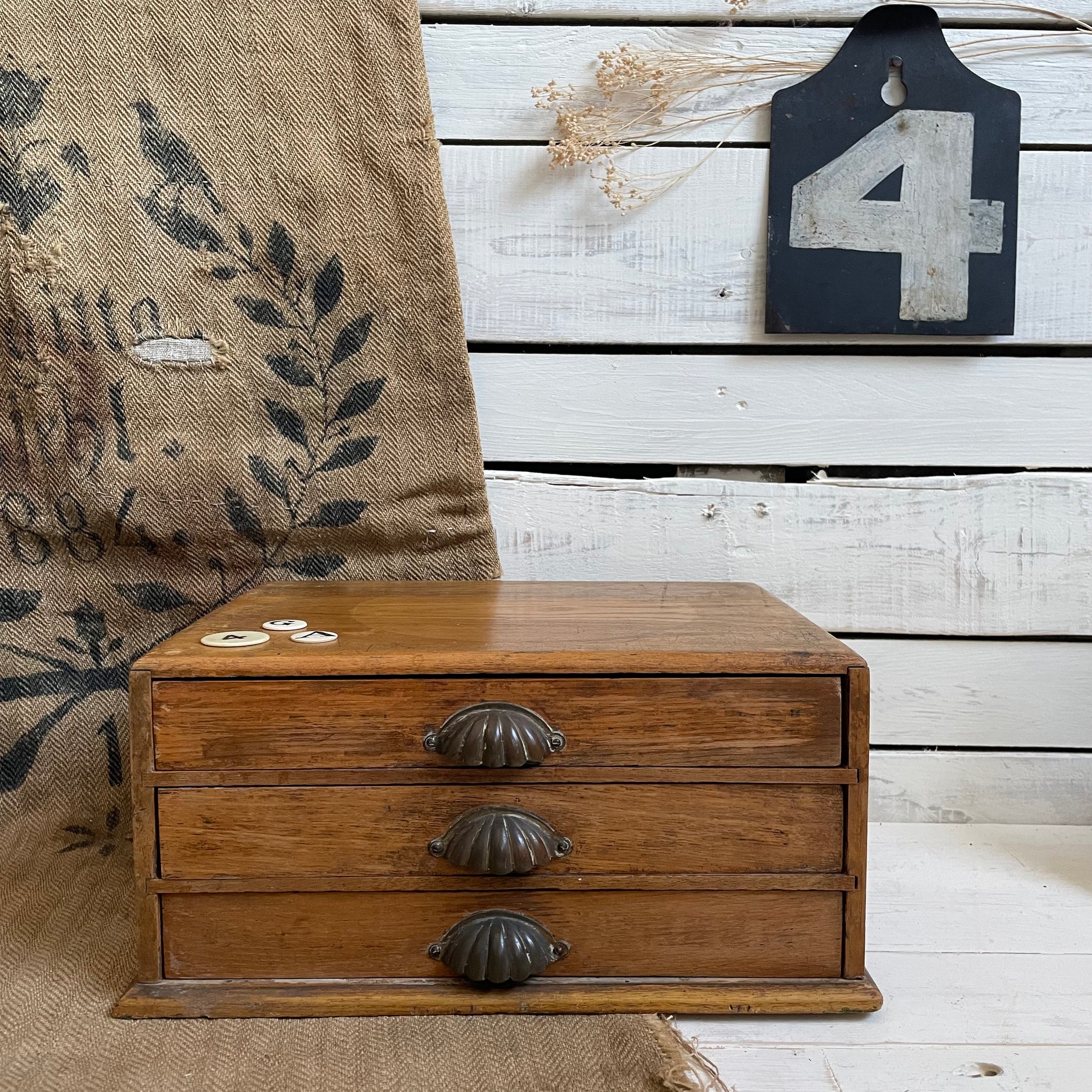 Antique Clam Handle Apprentice Drawers