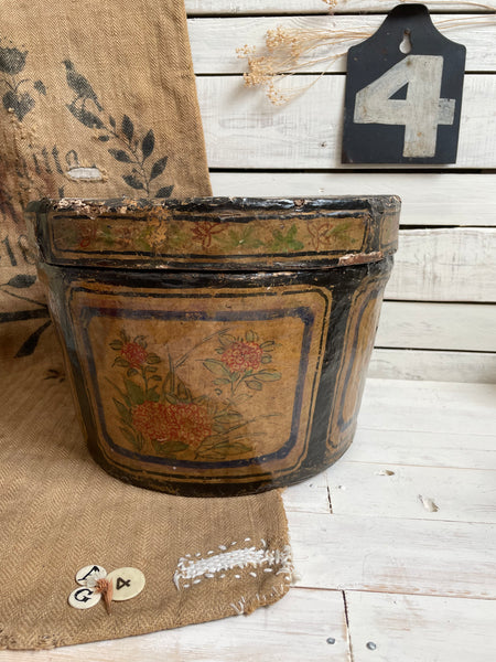 Antique Papier-mâché Floral Box