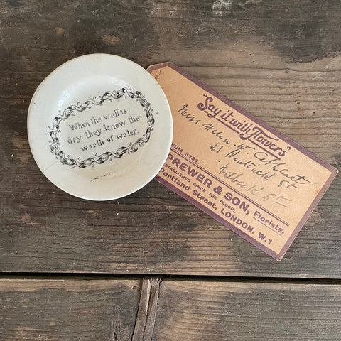 1840s Motto Plate - Worth Of Water Plate