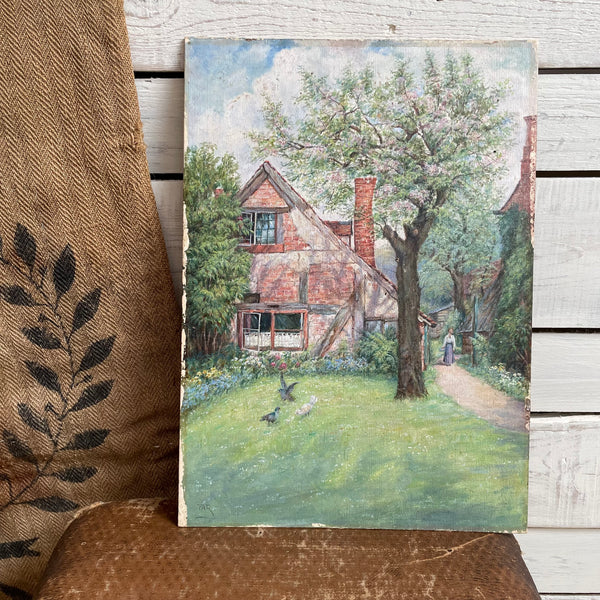 Vintage Cottage Painting