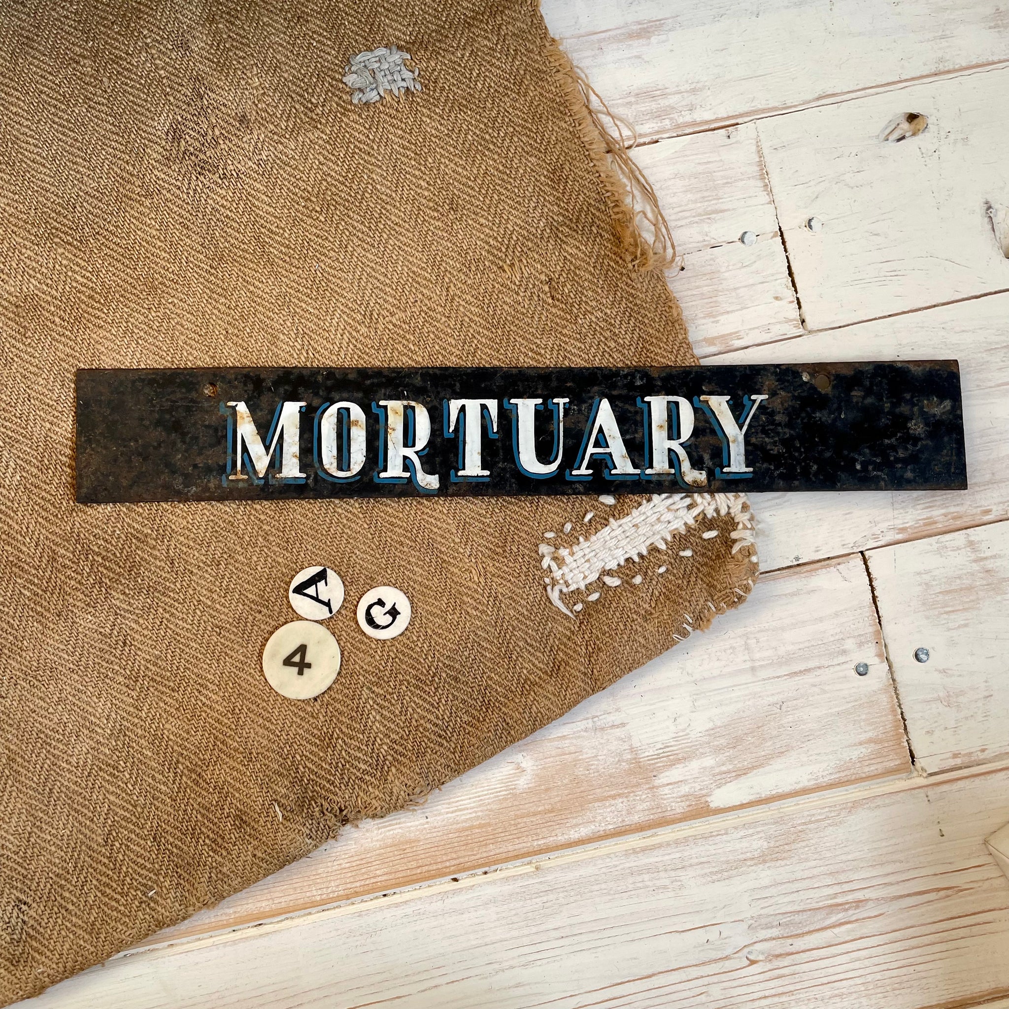 Antique Mortuary Sign