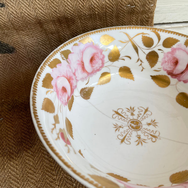 Antique Staple Repair Rose Bowl