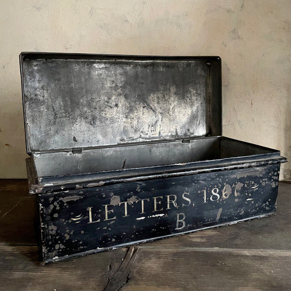 Antique 'Letters 1867' Deed Tin
