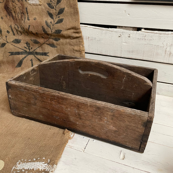 Antique Wooden Handle Trug Tray