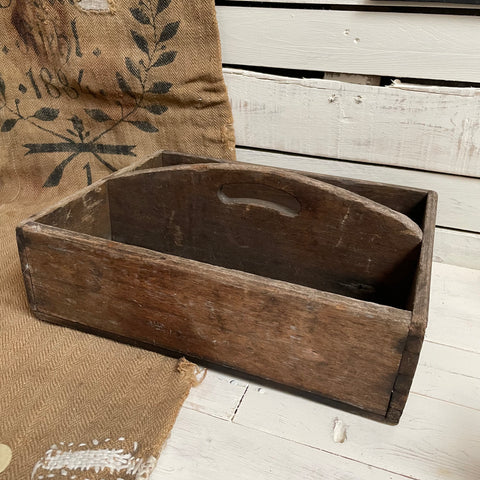 Antique Wooden Handle Trug Tray