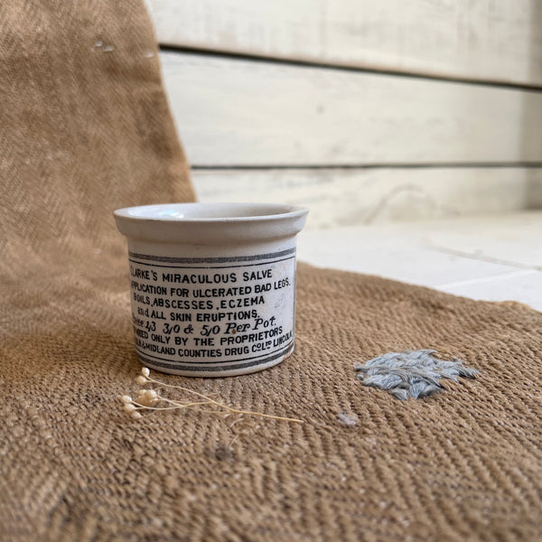 Victorian Clarkes Salve Chemist Pot