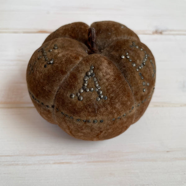 Rare Victorian Pumpkin Pin Cushion