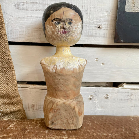 Antique Grodnertal Peg Doll