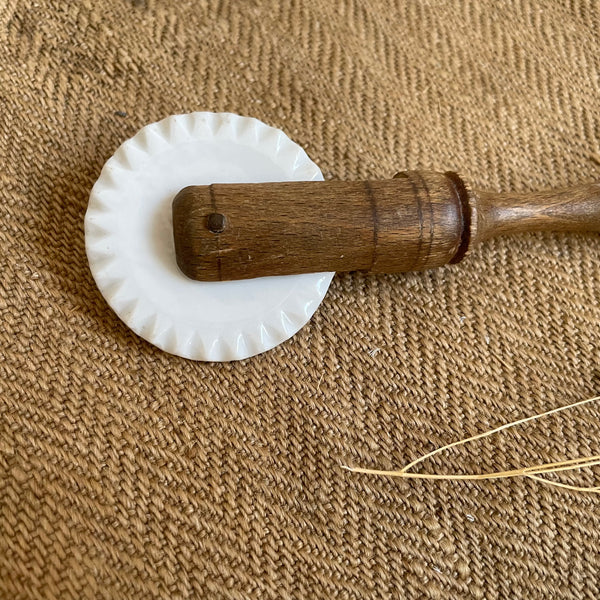 Antique Ceramic Wheel Pastry Cutter