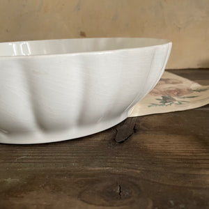 Antique Large Ironstone Scallop Bowl