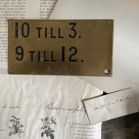 Antique Opening Times Sign