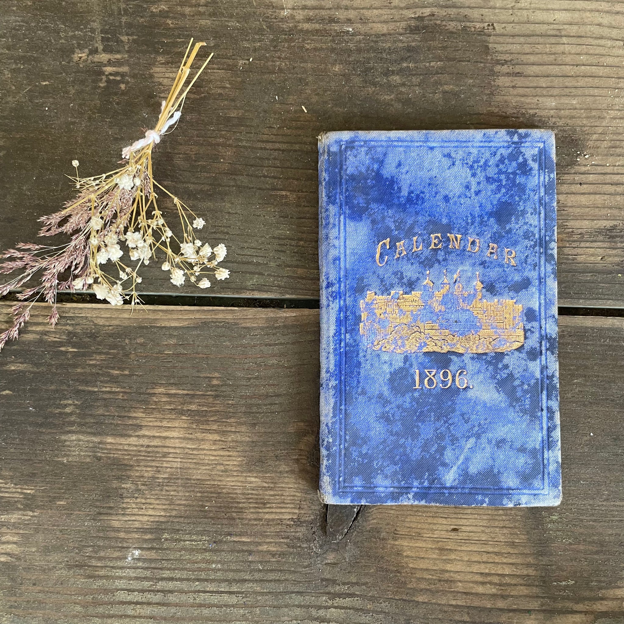 Antique Worn Velvet 1896 Diary