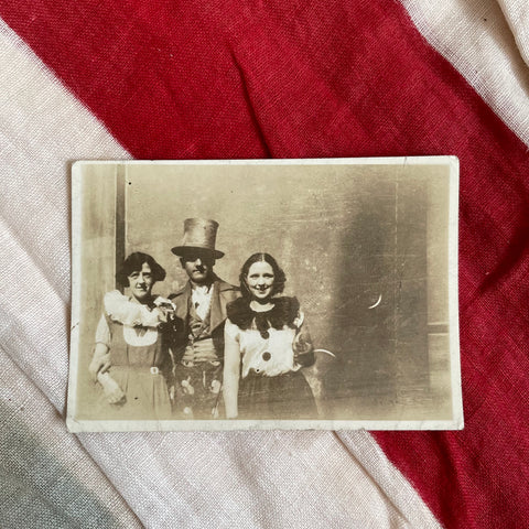 Vintage Photograph of Three People in Fancy Dress