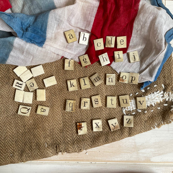 Rare Victorian Bone Spelling Letter Tiles