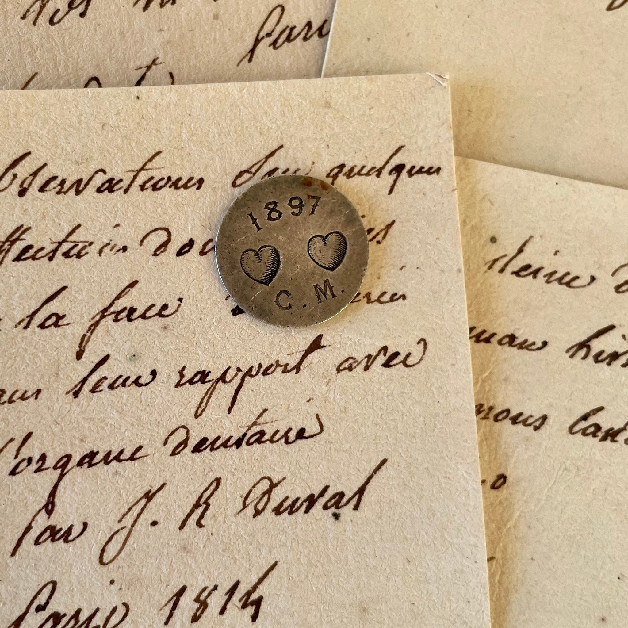 Rare 1897 Love Hearts C.M Love Token