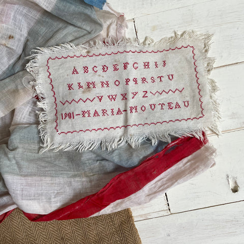 Antique 1901 Marie Mouteau Sampler