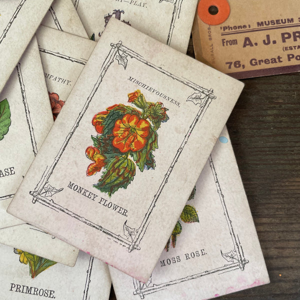 Antique Victorian Floral Love Token Cards