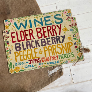 Vintage Wine & Chutney Sign