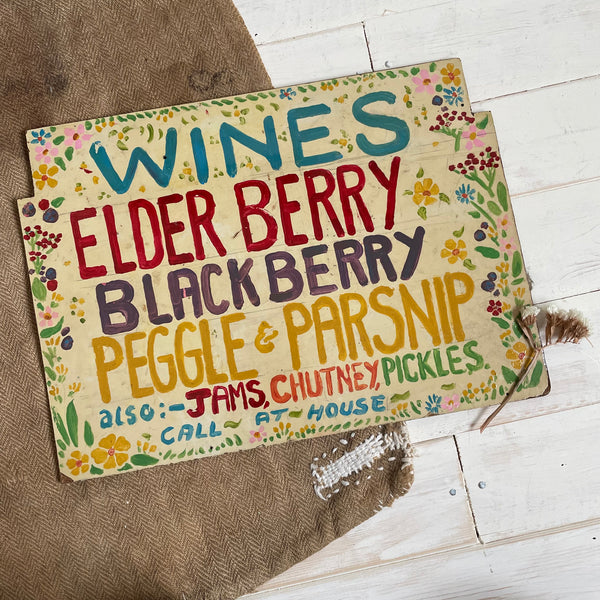 Vintage Wine & Chutney Sign