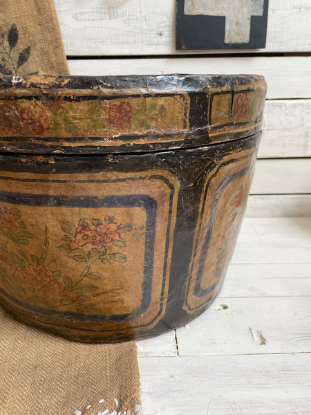 Antique Papier-mâché Floral Box