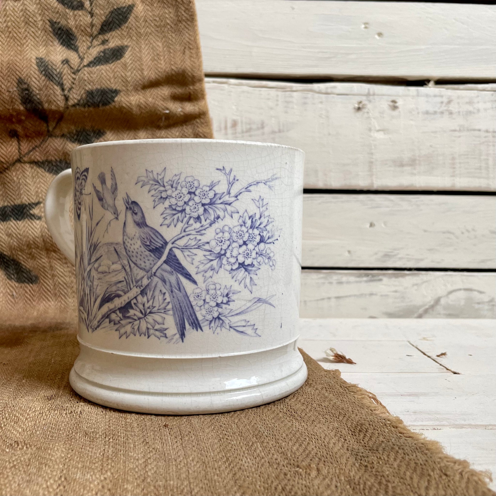 Rare Large Victorian Botanical Mug