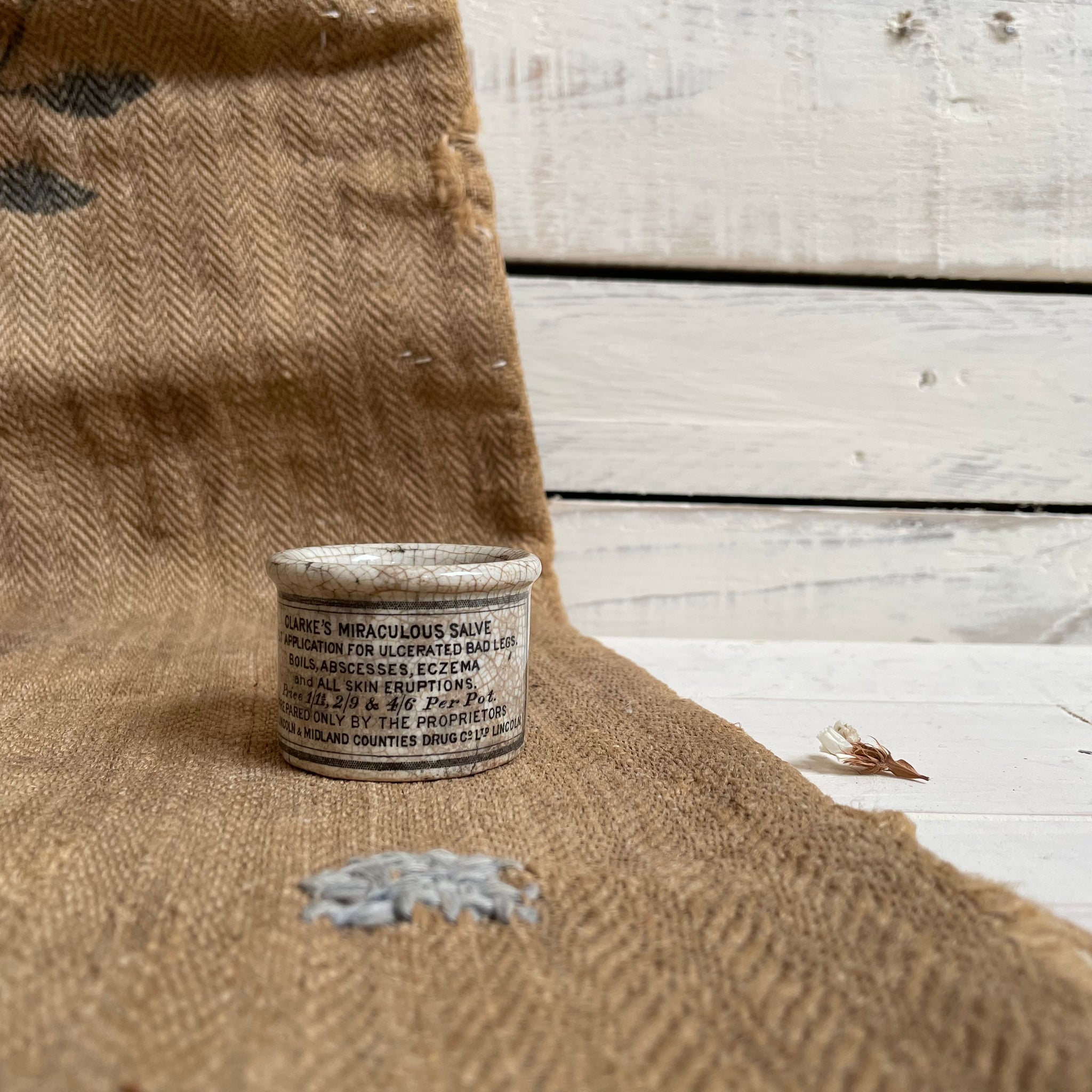 Victorian Stained Clarkes Salve Chemist Pot