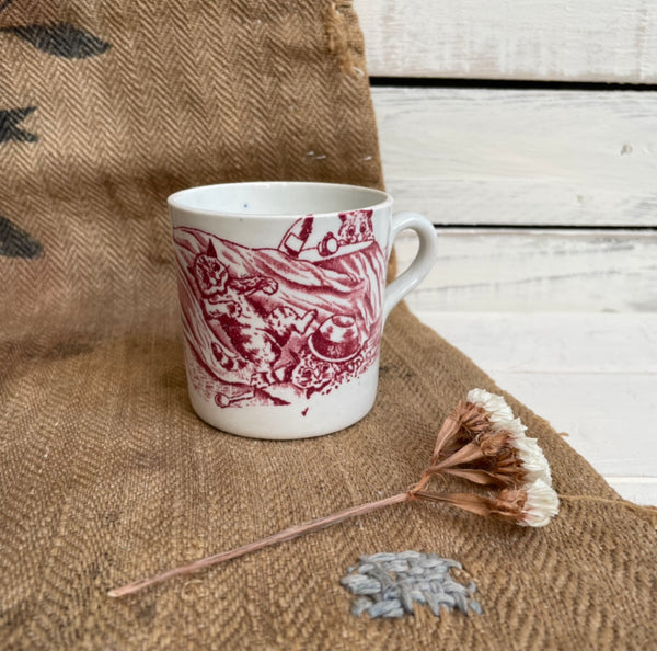Antique Nursery Cat Cup
