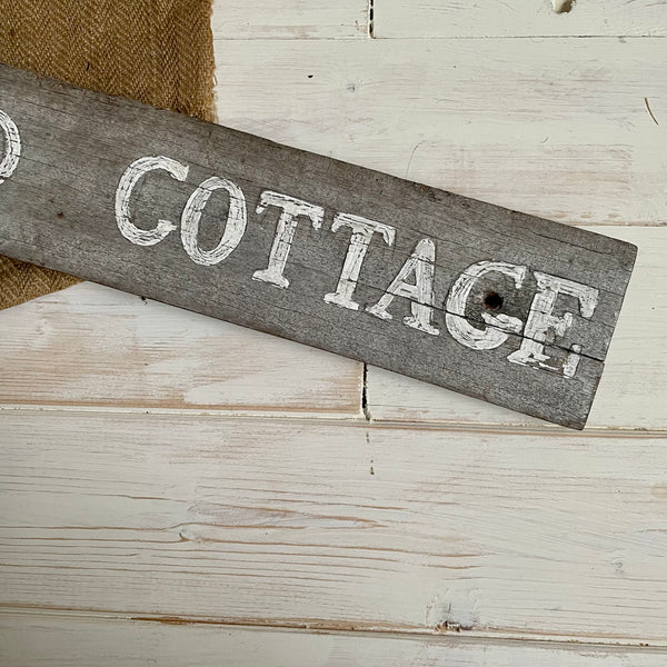 Vintage Red Cottage Sign