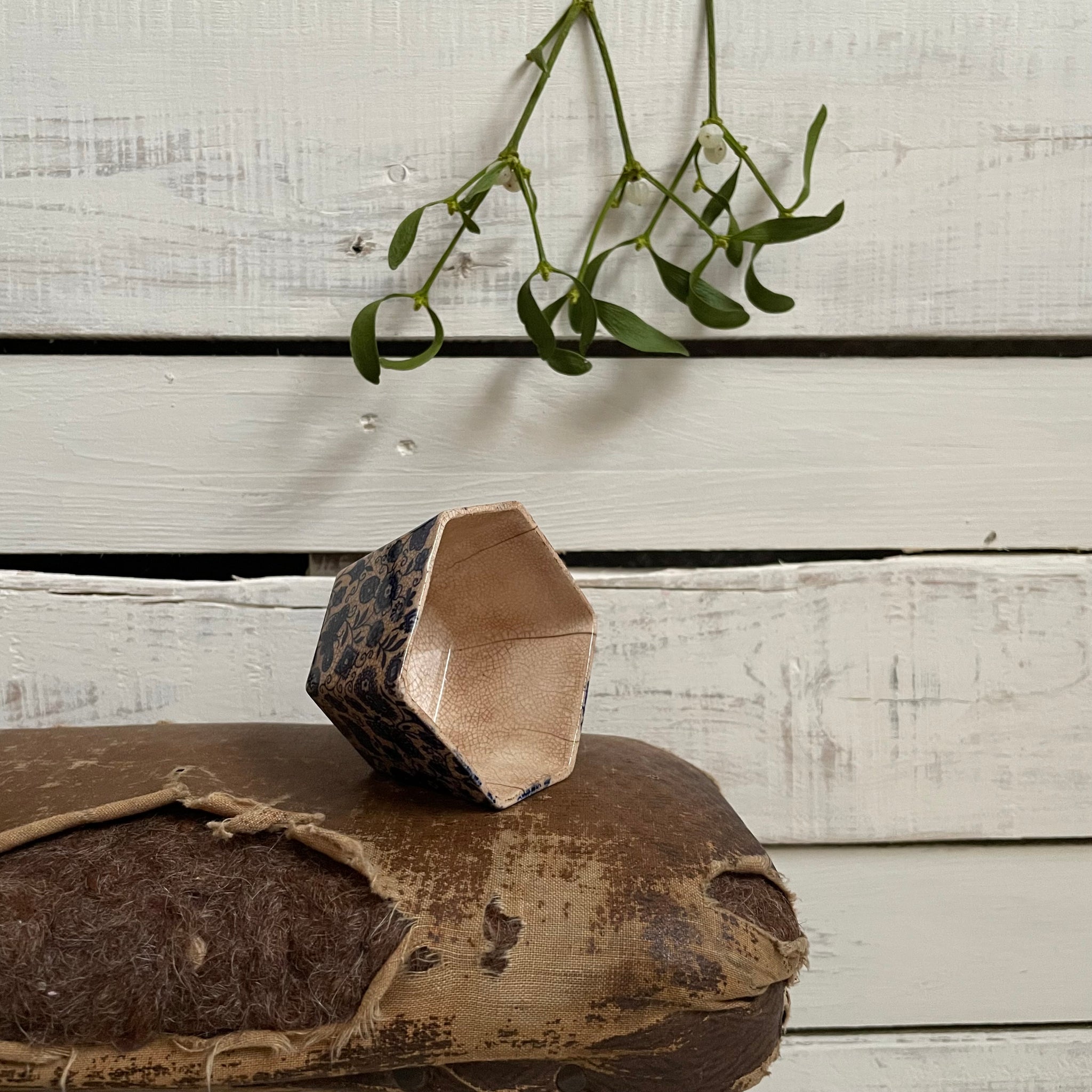 Antique Crazed Floral Pot