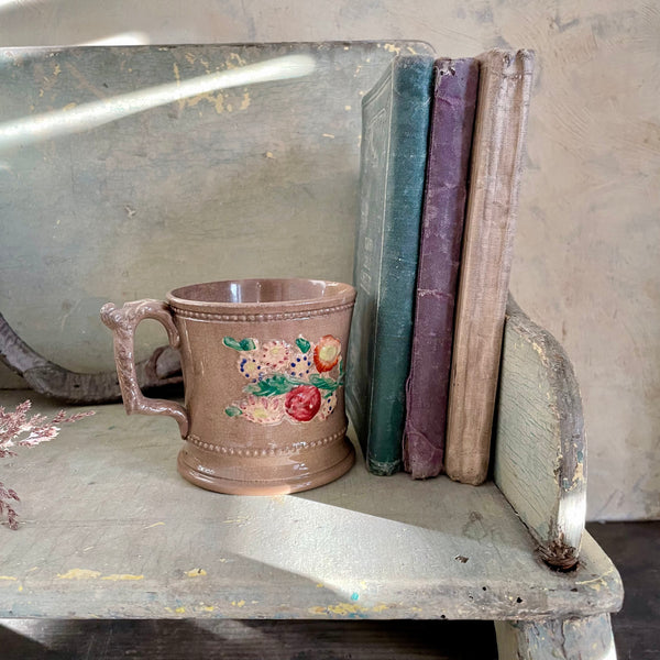 Antique Stained Floral Cup