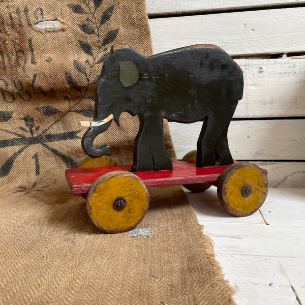 Vintage Pull Along Elephant